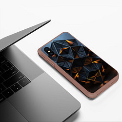 Чехол iPhone XS Max матовый Объемные кубы, цвет: 3D-коричневый — фото 2