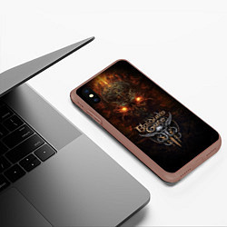 Чехол iPhone XS Max матовый Baldurs Gate 3 logo, цвет: 3D-коричневый — фото 2