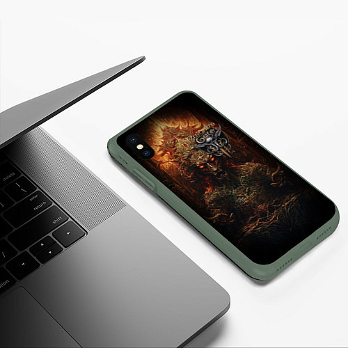 Чехол iPhone XS Max матовый Baldurs Gate 3 theme / 3D-Темно-зеленый – фото 3