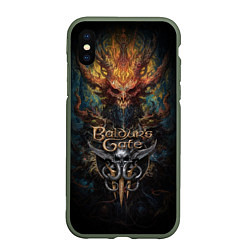 Чехол iPhone XS Max матовый Baldurs Gate 3 demon, цвет: 3D-темно-зеленый