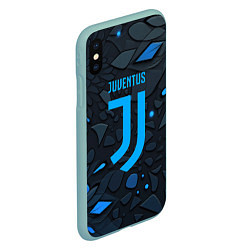 Чехол iPhone XS Max матовый Juventus blue logo, цвет: 3D-мятный — фото 2