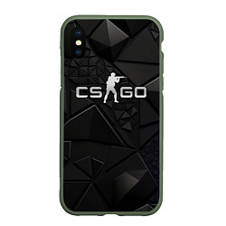 Чехол iPhone XS Max матовый CSGO silver black, цвет: 3D-темно-зеленый