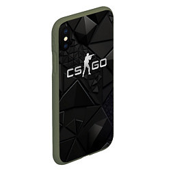 Чехол iPhone XS Max матовый CSGO silver black, цвет: 3D-темно-зеленый — фото 2