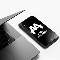 Чехол iPhone XS Max матовый Asking Alexandria glitch на темном фоне, цвет: 3D-черный — фото 2