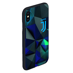 Чехол iPhone XS Max матовый Juventus blue abstract logo, цвет: 3D-черный — фото 2