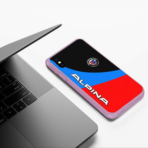 Чехол iPhone XS Max матовый Alpina - classic colors / 3D-Сиреневый – фото 3