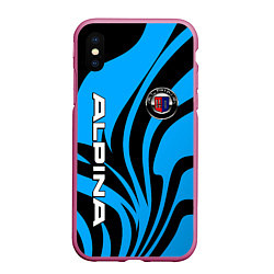 Чехол iPhone XS Max матовый Alpina - blue colors, цвет: 3D-малиновый