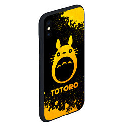 Чехол iPhone XS Max матовый Totoro - gold gradient, цвет: 3D-черный — фото 2