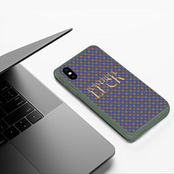 Чехол iPhone XS Max матовый Powerful Luck, цвет: 3D-темно-зеленый — фото 2