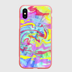 Чехол iPhone XS Max матовый Flash of colors, цвет: 3D-баблгам