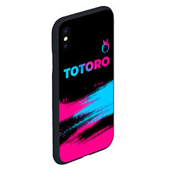 Чехол iPhone XS Max матовый Totoro - neon gradient: символ сверху, цвет: 3D-черный — фото 2
