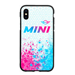 Чехол iPhone XS Max матовый Mini neon gradient style: символ сверху, цвет: 3D-черный