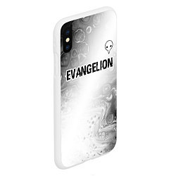 Чехол iPhone XS Max матовый Evangelion glitch на светлом фоне: символ сверху, цвет: 3D-белый — фото 2