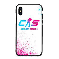 Чехол iPhone XS Max матовый Counter-Strike 2 neon gradient style, цвет: 3D-черный