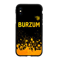 Чехол iPhone XS Max матовый Burzum - gold gradient: символ сверху