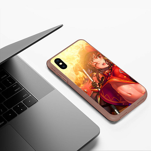 Чехол iPhone XS Max матовый Коносуба Мэгумин / 3D-Коричневый – фото 3