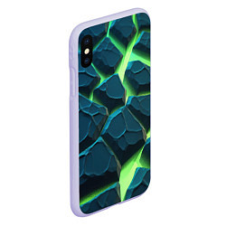 Чехол iPhone XS Max матовый Камни в неоне, цвет: 3D-светло-сиреневый — фото 2