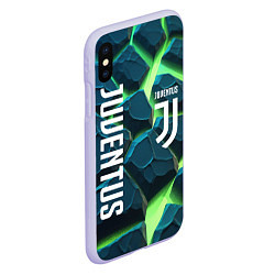 Чехол iPhone XS Max матовый Juventus green neon, цвет: 3D-светло-сиреневый — фото 2