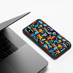 Чехол iPhone XS Max матовый Космические чудики, цвет: 3D-черный — фото 2