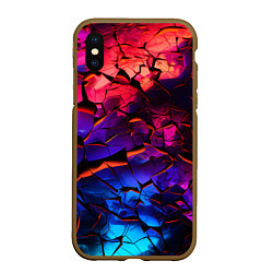 Чехол iPhone XS Max матовый Светящаяся Земля, цвет: 3D-коричневый