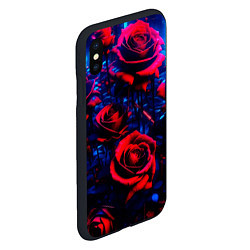 Чехол iPhone XS Max матовый Красные розы cuberpank, цвет: 3D-черный — фото 2
