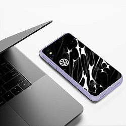 Чехол iPhone XS Max матовый Volkswagen - острые линии, цвет: 3D-светло-сиреневый — фото 2