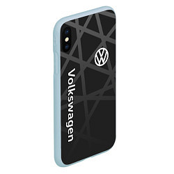 Чехол iPhone XS Max матовый Volkswagen - classic black, цвет: 3D-голубой — фото 2