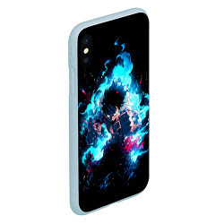 Чехол iPhone XS Max матовый Луффи в ярости, цвет: 3D-голубой — фото 2