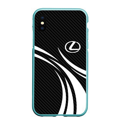 Чехол iPhone XS Max матовый Lexus - carbon line, цвет: 3D-мятный