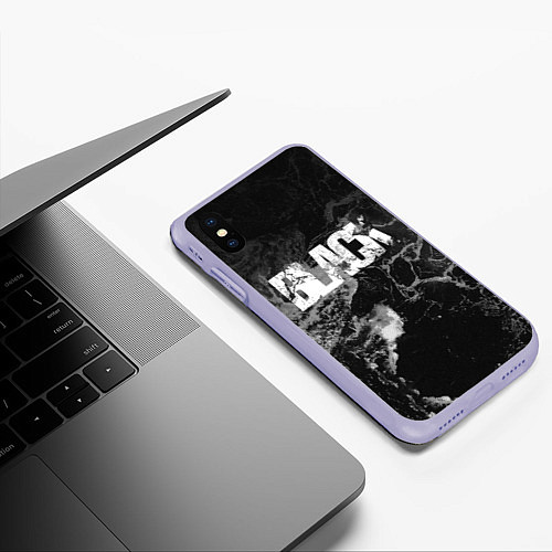 Чехол iPhone XS Max матовый Black - abstract / 3D-Светло-сиреневый – фото 3