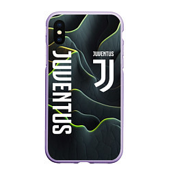 Чехол iPhone XS Max матовый Juventus dark green logo, цвет: 3D-светло-сиреневый