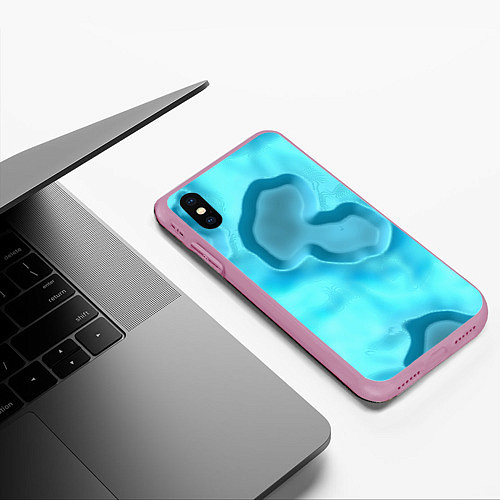 Чехол iPhone XS Max матовый Мятые облака / 3D-Розовый – фото 3