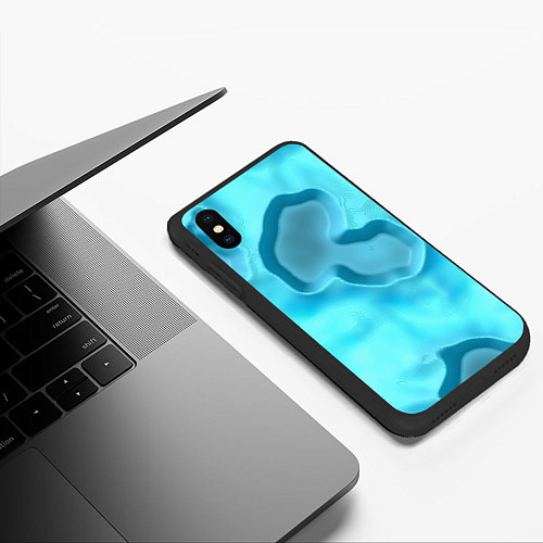 Чехол iPhone XS Max матовый Мятые облака / 3D-Черный – фото 3