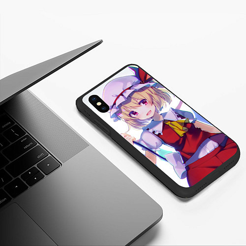 Чехол iPhone XS Max матовый Touhou Project Фландр Скарлет / 3D-Черный – фото 3