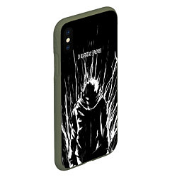 Чехол iPhone XS Max матовый Итадори в ярости - Магическая битва, цвет: 3D-темно-зеленый — фото 2