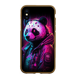 Чехол iPhone XS Max матовый Panda cyberpunk