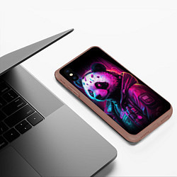 Чехол iPhone XS Max матовый Panda cyberpunk, цвет: 3D-коричневый — фото 2