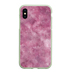 Чехол iPhone XS Max матовый Текстура камня родонита, цвет: 3D-салатовый