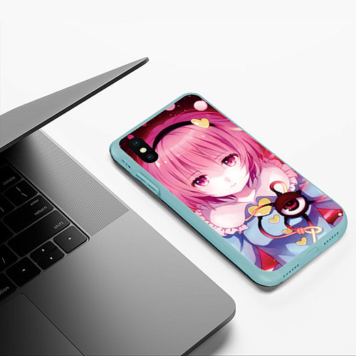 Чехол iPhone XS Max матовый Touhou Project Сатори Комейдзи / 3D-Мятный – фото 3