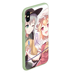 Чехол iPhone XS Max матовый Touhou Project Койши Комейдзи и Фландр Скарлет, цвет: 3D-салатовый — фото 2