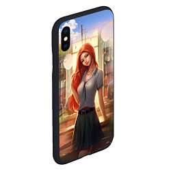 Чехол iPhone XS Max матовый Девушка лисица ученица, цвет: 3D-черный — фото 2