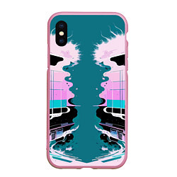 Чехол iPhone XS Max матовый Vanguard abstraction - vogue, цвет: 3D-розовый