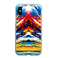 Чехол iPhone XS Max матовый Vanguard abstraction - vogue - art, цвет: 3D-мятный