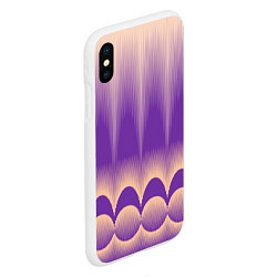 Чехол iPhone XS Max матовый Фиолетовый градиент в полоску, цвет: 3D-белый — фото 2