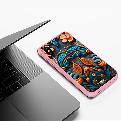 Чехол iPhone XS Max матовый Mirrow floral pattern - art - vogue / 3D-Баблгам – фото 3