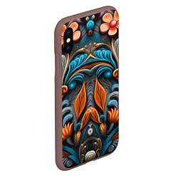 Чехол iPhone XS Max матовый Mirrow floral pattern - art - vogue, цвет: 3D-коричневый — фото 2