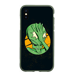 Чехол iPhone XS Max матовый Alien facepalm