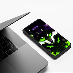 Чехол iPhone XS Max матовый Кислотный енот, цвет: 3D-черный — фото 2