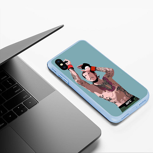 Чехол iPhone XS Max матовый Suga sean omelly / 3D-Голубой – фото 3