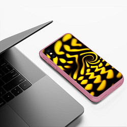 Чехол iPhone XS Max матовый Желтая футболка с воронкой, цвет: 3D-малиновый — фото 2